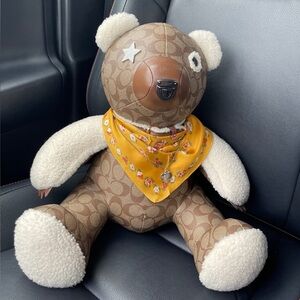 Coach Brown and Cream Patterned Bear